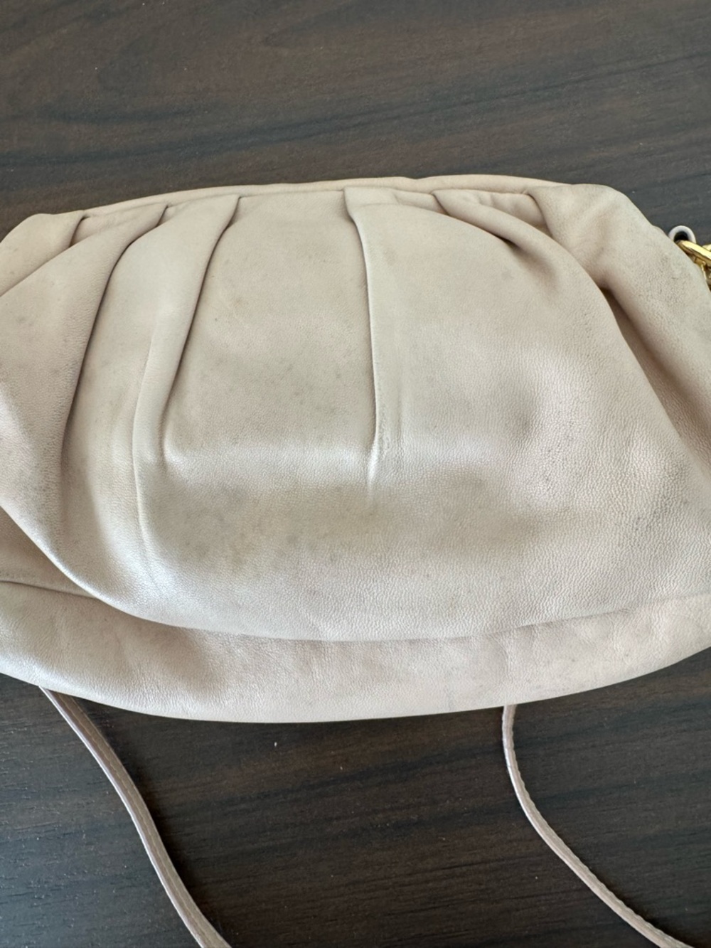 MIU MIU Leather Pleated Crossbody Purse | Gold Hardware | As Is - Picture 8 of 16